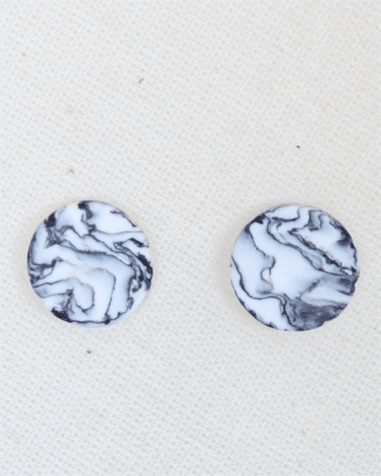 Polymer Clay Marble Stud Earrings Dantsuni